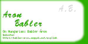 aron babler business card