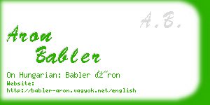 aron babler business card